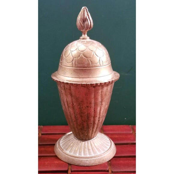 Vintage Victorian Style Decorative Silver Plated Lidded Urn 7.25" Tall - Picture 5 of 7